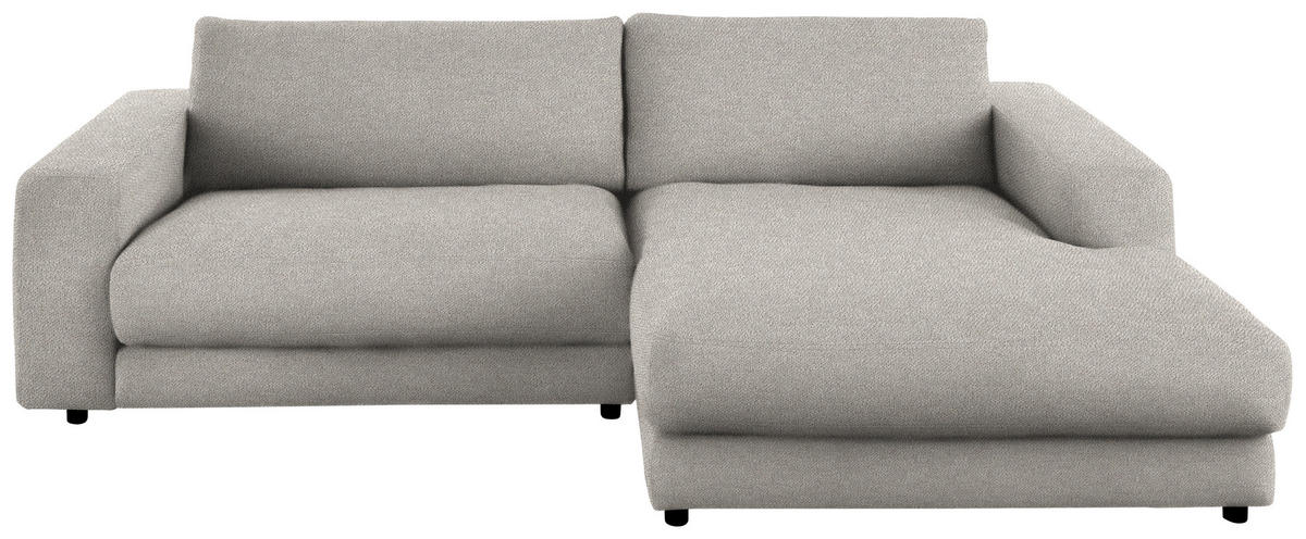 ECKSOFA in Flachgewebe Hellgrau  - Hellgrau/Schwarz, Design, Kunststoff/Textil (270/190cm) - Lomoco