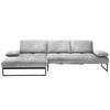 ECKSOFA in Chenille Hellgrau  - Anthrazit/Hellgrau, Design, Textil/Metall (160/310cm) - Joop!