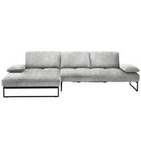 ECKSOFA in Chenille Hellgrau  - Anthrazit/Hellgrau, Design, Textil/Metall (160/310cm) - Joop!