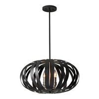 KRONLEUCHTER 55.2/39.4 cm    - Schwarz, Design, Metall (55.2/39.4cm) - Elstead Lighting