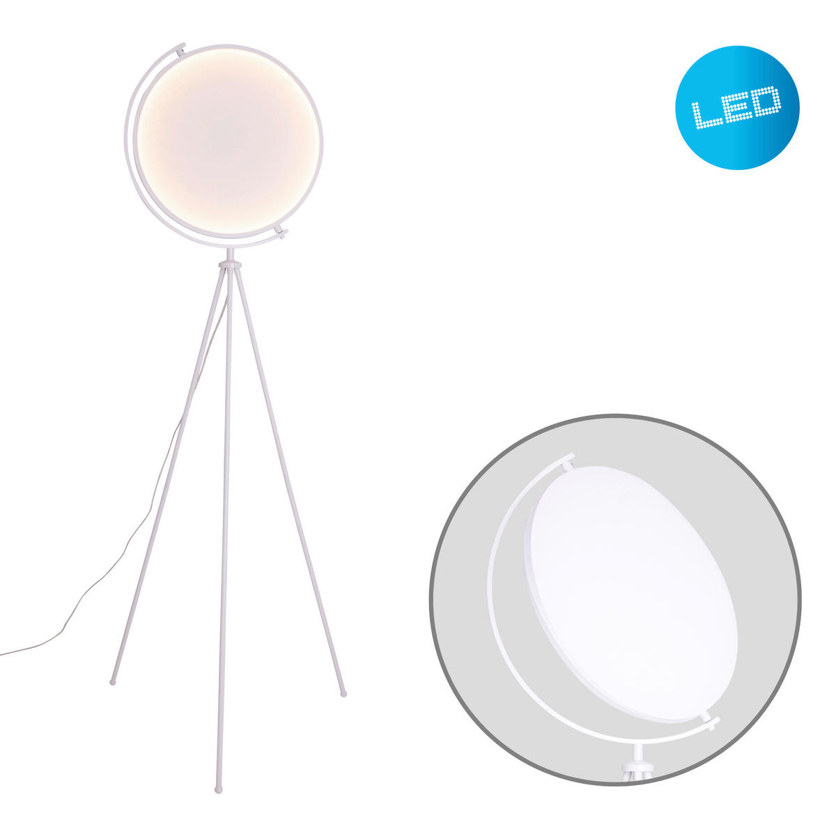 LED-STEHLEUCHTE 41/156 cm    - Weiß, Design, Kunststoff/Textil (41/156cm) - Näve