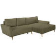 ECKSOFA  in Webstoff Olivgrün  - Buchefarben/Olivgrün, KONVENTIONELL, Holz/Textil (294/169cm) - Carryhome