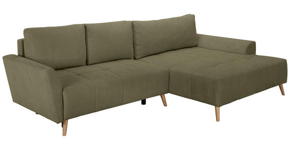 ECKSOFA  in Webstoff Olivgrün  - Buchefarben/Olivgrün, KONVENTIONELL, Holz/Textil (294/169cm) - Carryhome