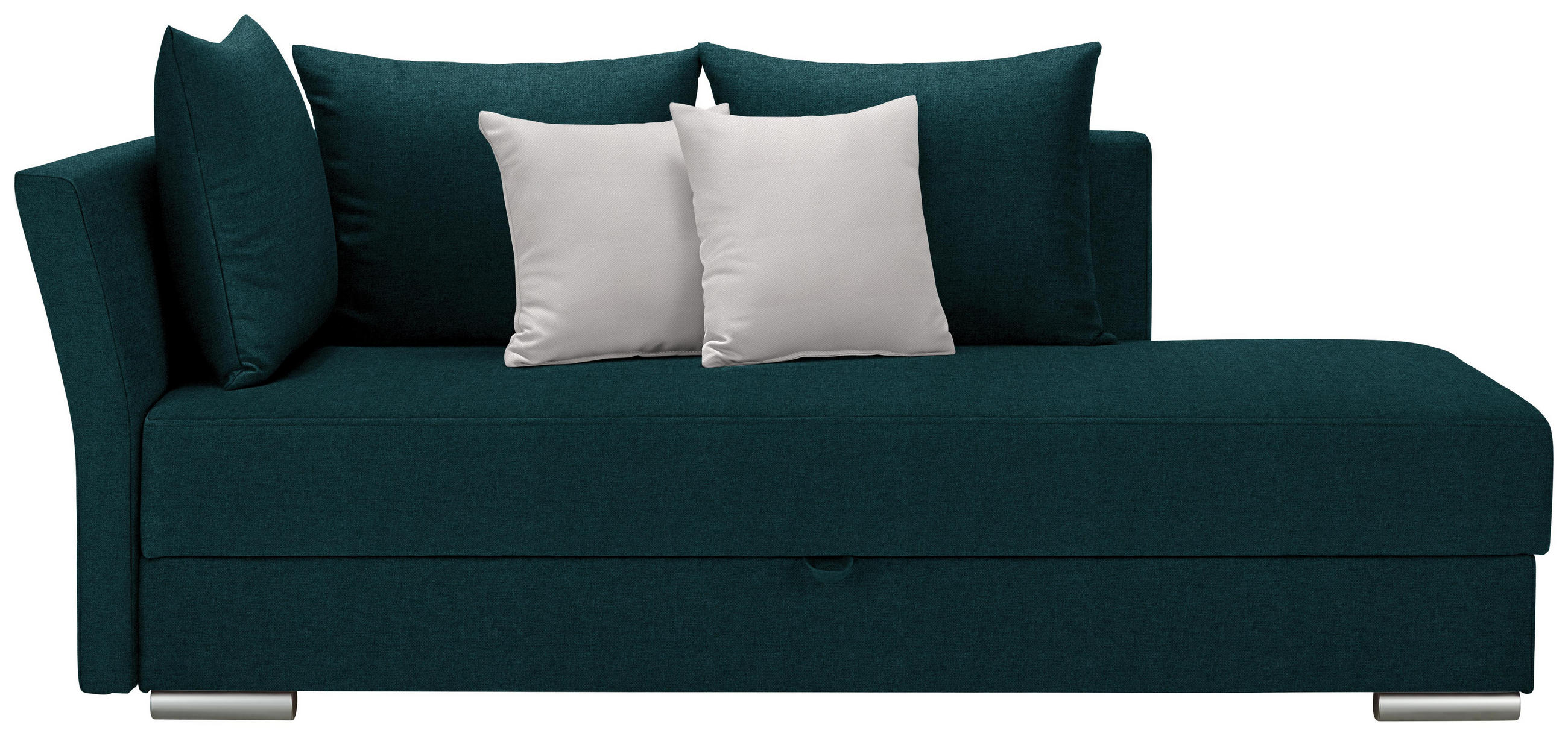 Liege in Textil Türkis, Weiß