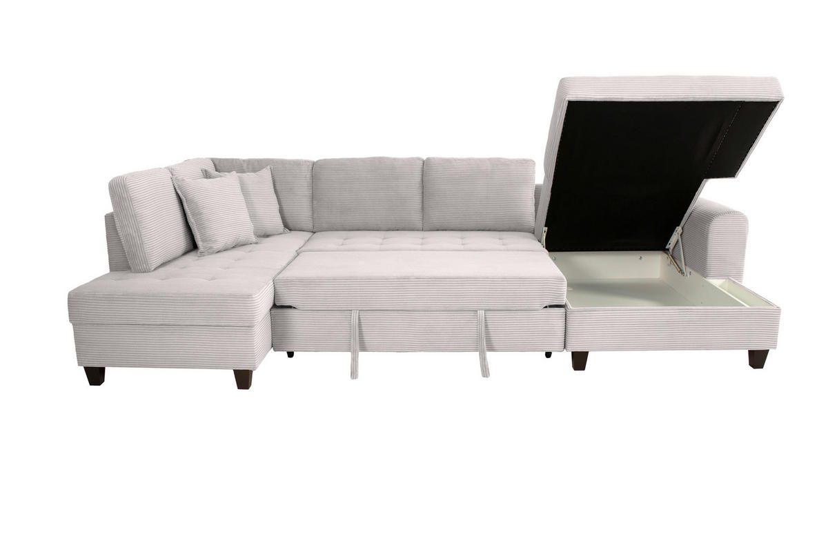 WOHNLANDSCHAFT MORITZ Beigebraun Cord  - Beigebraun, Trend, Textil (178/324/155cm) - P & B