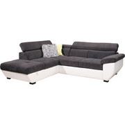 SEDEŽNA GARNITURA, krem, siva tekstil - črna/siva, Design, umetna masa/tekstil (262/79-95/224cm) - Welnova