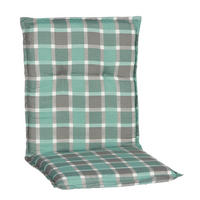 SESSELAUFLAGE in Grau, Türkis Karo  - Türkis/Grau, Basics, Textil (100/50/6cm) - Gardenson