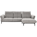 ECKSOFA in Webstoff Graubraun  - Graubraun/Schwarz, Natur, Textil (277/182cm) - Valnatura