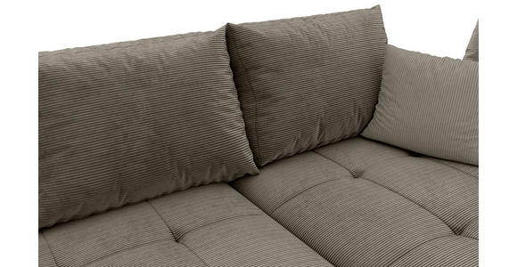 ECKSOFA Taupe Cord  - Taupe/Schwarz, KONVENTIONELL, Holz/Textil (298/202cm) - Carryhome