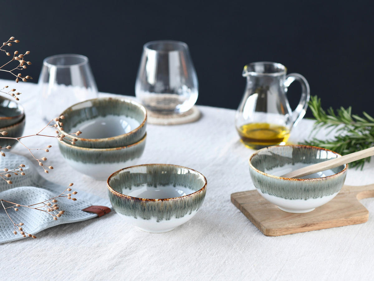 DIPSCHALENSET  - Weiß/Grau, Design, Keramik - Creatable