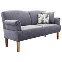 SOFA Flachgewebe Hellblau, Blaugrau  - Blaugrau/Naturfarben, Romantik / Landhaus, Holz/Textil (181/98/81cm) - Sit & More