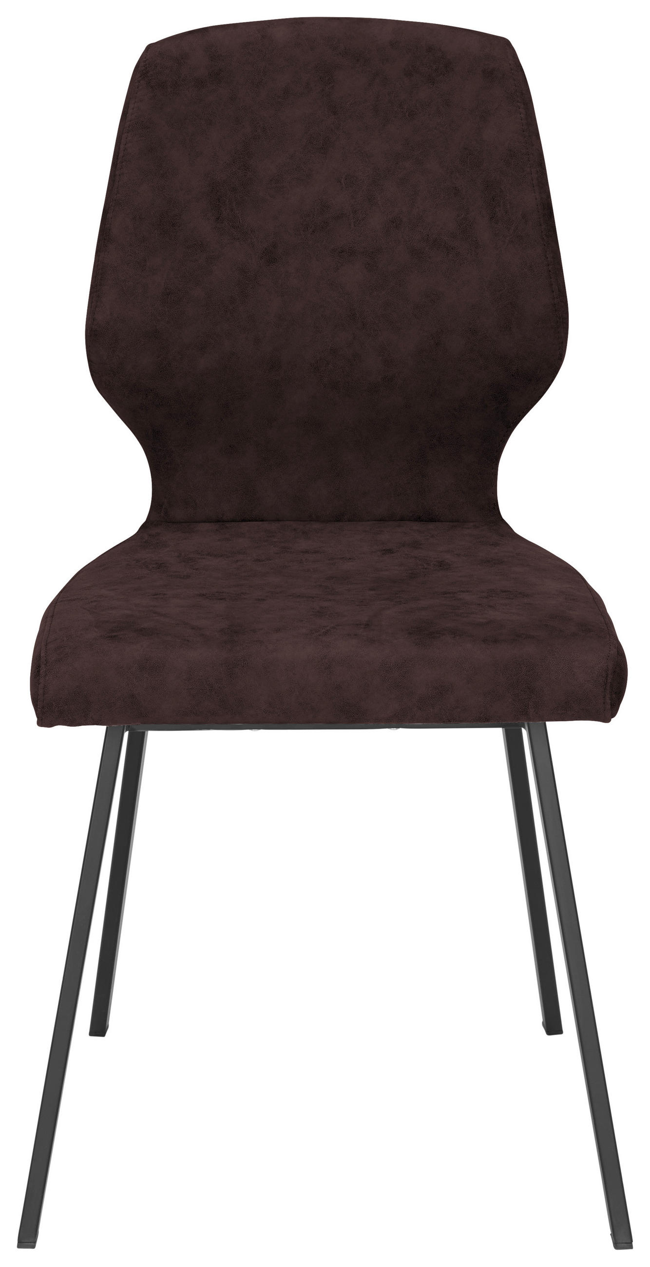 STUHL  in Eisen Mikrofaser Metall, Textil  - Schwarz/Braun, MODERN, Textil/Metall (46/91/61cm) - Venda