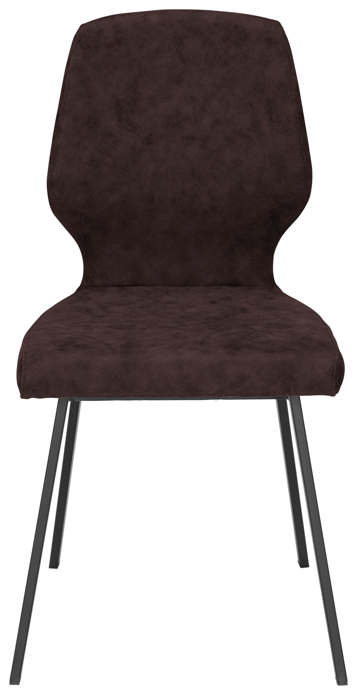 STUHL  in Eisen Mikrofaser Metall, Textil  - Schwarz/Braun, MODERN, Textil/Metall (46/91/61cm) - Venda