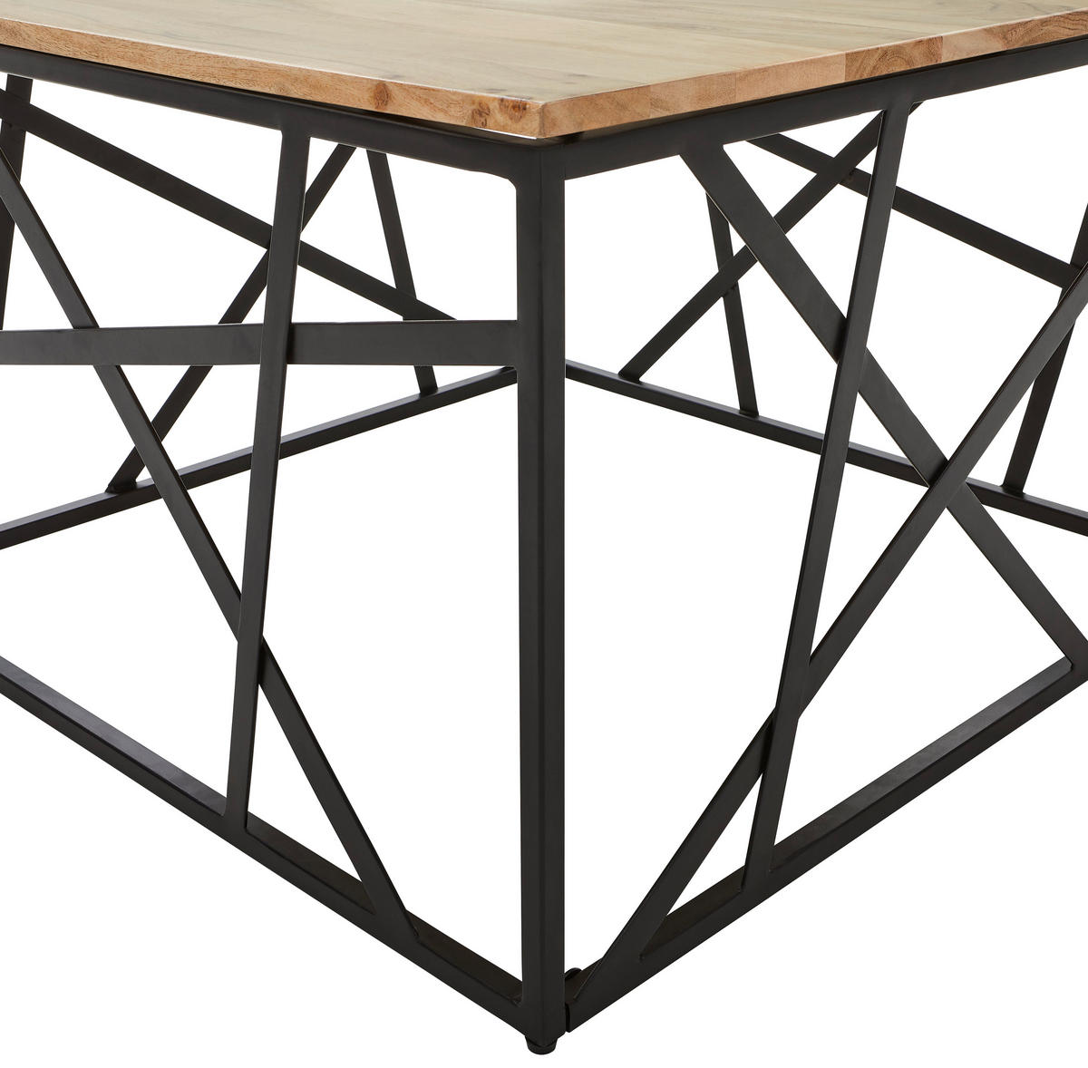 KONFERENČNÍ STOLEK, černá, barvy akácie, dřevo, kov, 70/43/70 cm - černá/barvy akácie, Design, kov/dřevo (70/43/70cm) - Livetastic