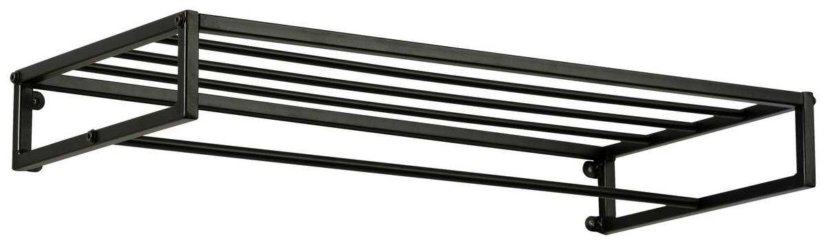 WANDGARDEROBE  in Schwarz  - Schwarz, Basics, Metall (75/10/35cm)