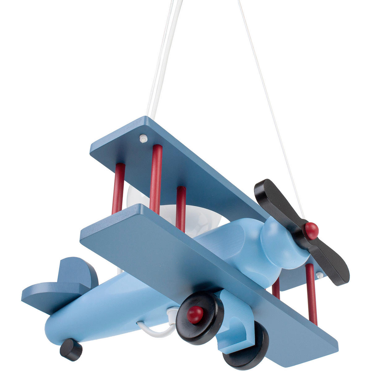 KINDERHÄNGELEUCHTE 29/31/75 cm   - Blau/Rot, KONVENTIONELL, Holz (29/31/75cm)