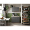 BUFFET 100/200/60 cm  in Grau, Eichefarben  - Eichefarben/Silberfarben, Basics, Holzwerkstoff/Metall (100/200/60cm) - Respekta