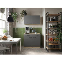 BUFFET 100/200/60 cm  in  - Eichefarben/Silberfarben, Basics, Holzwerkstoff/Metall (100/200/60cm) - Respekta