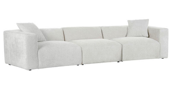 BIGSOFA Chenille Creme  - Creme/Schwarz, MODERN, Kunststoff/Textil (320/66/111cm) - Carryhome