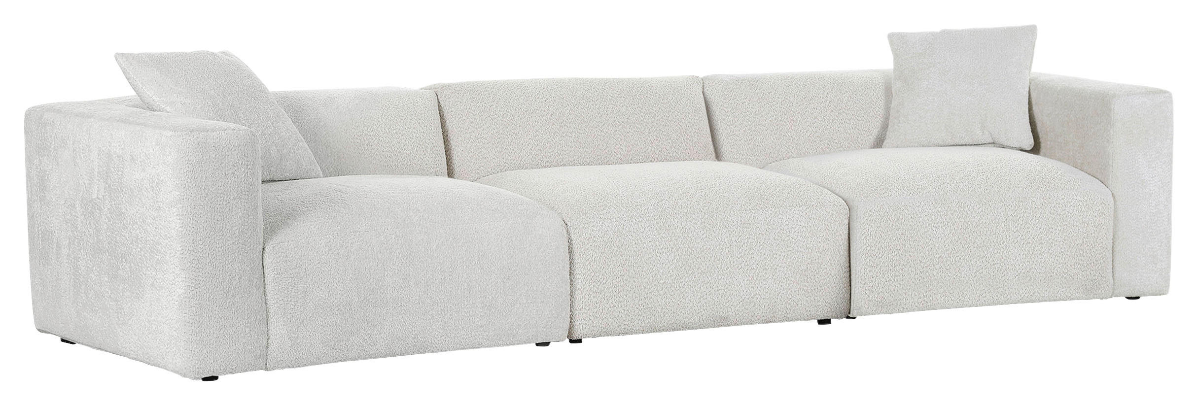 BIGSOFA Chenille Creme  - Creme/Schwarz, MODERN, Kunststoff/Textil (320/66/111cm) - Carryhome