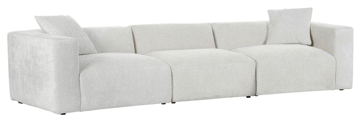 BIGSOFA in Chenille Creme  - Creme/Schwarz, Modern, Kunststoff/Textil (320/66/111cm) - Carryhome