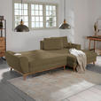 ECKSOFA in Webstoff Olivgrün  - Eichefarben/Olivgrün, Design, Holz/Textil (282/175cm) - Carryhome