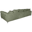 ECKSOFA in Chenille Dunkelgrün  227/329 cm  - Chromfarben/Dunkelgrün, KONVENTIONELL, Textil/Metall (227/329cm) - Carryhome