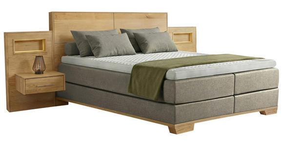 BOXSPRINGBETT 180/200 cm  in Zirbelkieferfarben, Beige  - Zirbelkieferfarben/Beige, Natur, Holz/Textil (180/200cm) - Valnatura