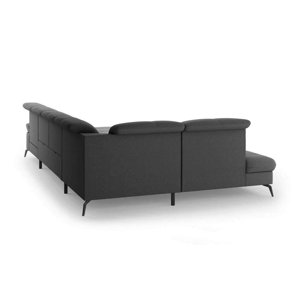 Thumbnail - Sit & More Wohnlandschaft, Dunkelgrau, Textil, 6,5-Sitzer, Ottomane links, U-Form, 357x231 cm, Goldenes M, Oeko-Tex® Sta...