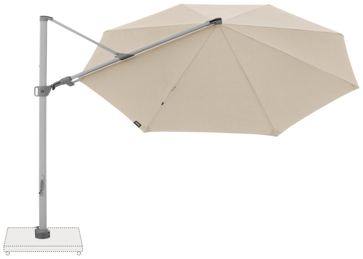AMPELSCHIRM 340 cm Naturfarben  - Silberfarben/Naturfarben, Basics, Textil/Metall (340/340cm) - KNIRPS