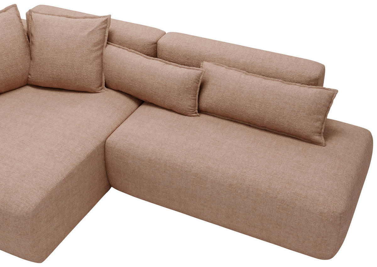 ECKSOFA Chenille Braun  - Schwarz/Braun, Design, Kunststoff/Textil (160/284cm) - Livetastic