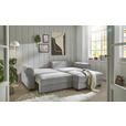 ECKSOFA Hellgrau Cord  - Hellgrau/Schwarz, KONVENTIONELL, Kunststoff/Textil (255/185cm) - Hom`in