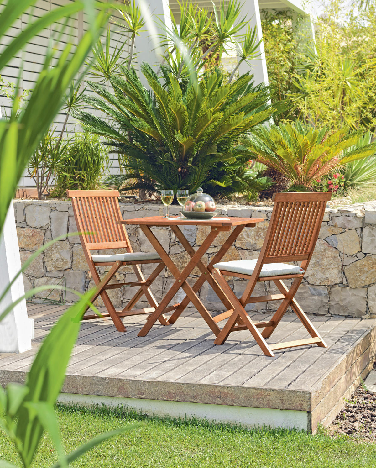 Masă Pliantă Pentru Grădină 75/75/72 cm   - culoare lemn tec, Romantik / Landhaus, lemn (75/75/72cm) - Ambia Garden