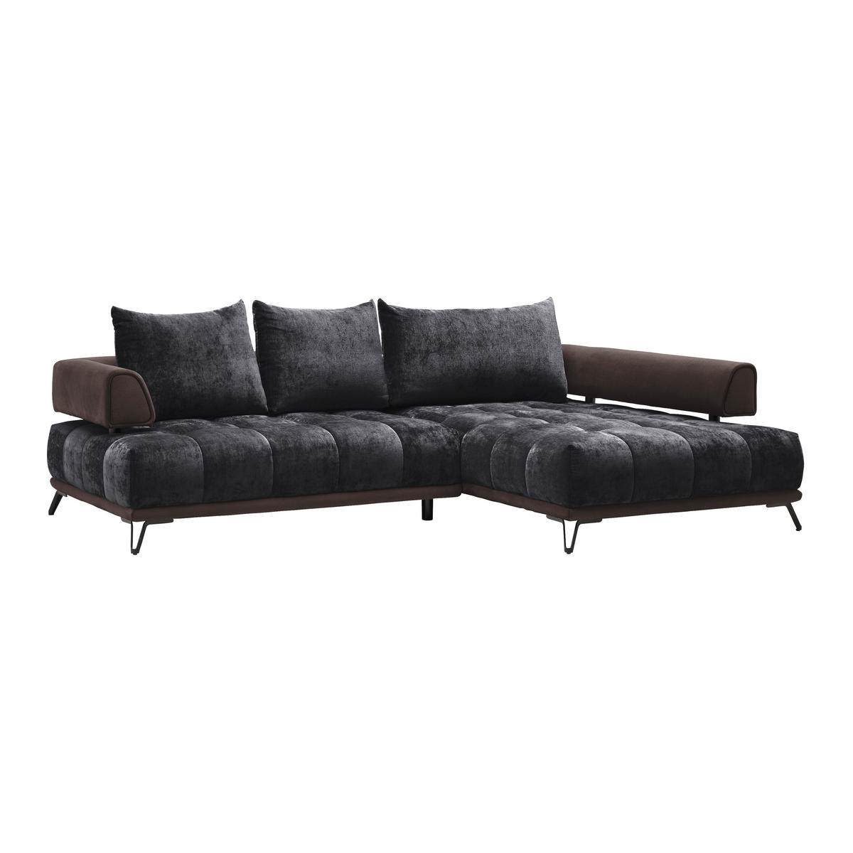 HÖRNSOFFA i antracit  - svart/antracit, Modern, metall/textil (262/67-87/184cm) - MID.YOU