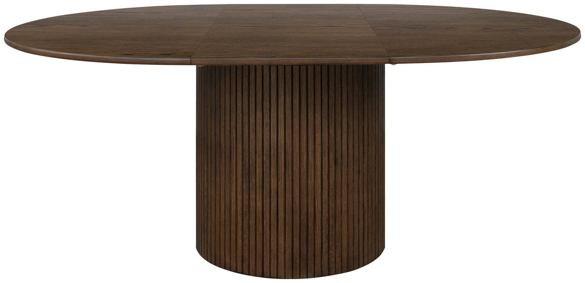 MATBORD 130-230/130/75 cm delar i massivt trä  trä finns i olika trädekorer rund mörkbrun  - mörkbrun, Modern, trä (130-230/130/75cm) - Niels Andersson