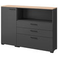 KOMMODE  in 150/108/41,9 cm  - Eichefarben/Anthrazit, Design, Holzwerkstoff/Metall (150/108/41,9cm) - Cantus