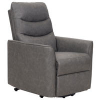 FERNSEHSESSEL in Lederlook Grau  - Schwarz/Grau, Konventionell, Textil/Metall (76/105/88cm) - MID.YOU