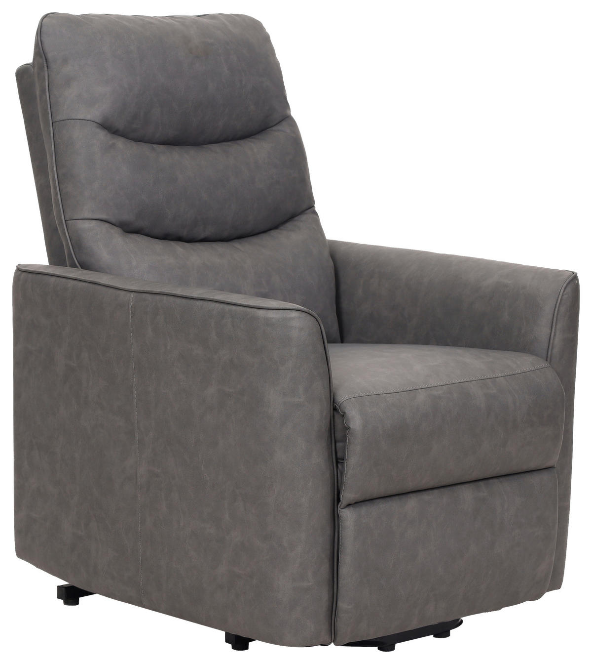 FERNSEHSESSEL in Lederlook Grau  - Schwarz/Grau, Konventionell, Textil/Metall (76/105/88cm) - MID.YOU