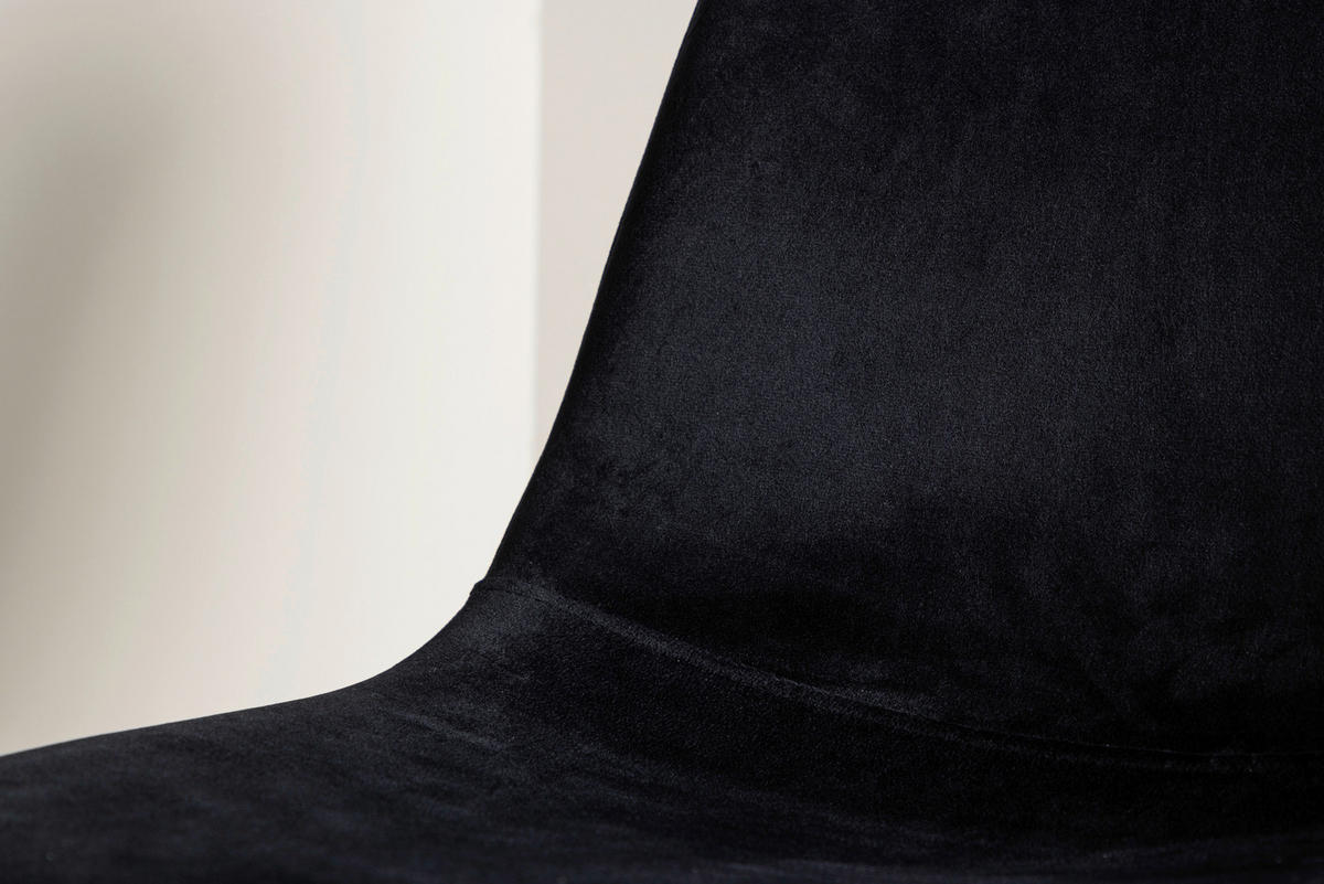 STOLSET 2 styck stål sammet  - svart, Design, metall/textil (44/88/53cm) - Livetastic