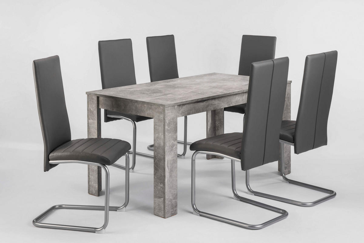 ESSTISCH 140/80/75 cm Nachbildung  Holzwerkstoff in verschiedenen Größen erhältlich, in verschiedenen Holzdekoren erhältlich Grau  - Grau, MODERN, Holzwerkstoff (140/80/75cm) - MID.YOU
