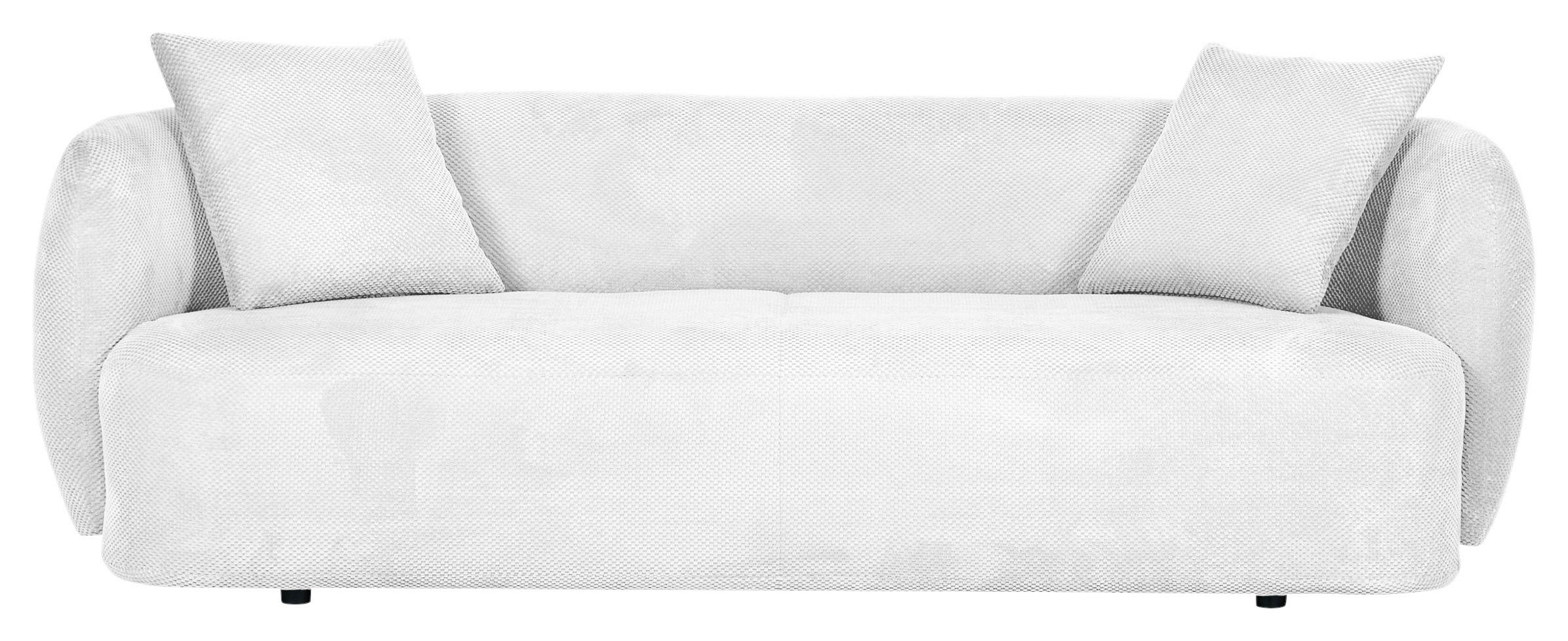 BIGSOFA in Flachgewebe Weiss  - Weiss/Schwarz, Konventionell, Kunststoff/Textil (228/73/103cm) - Ambia Home