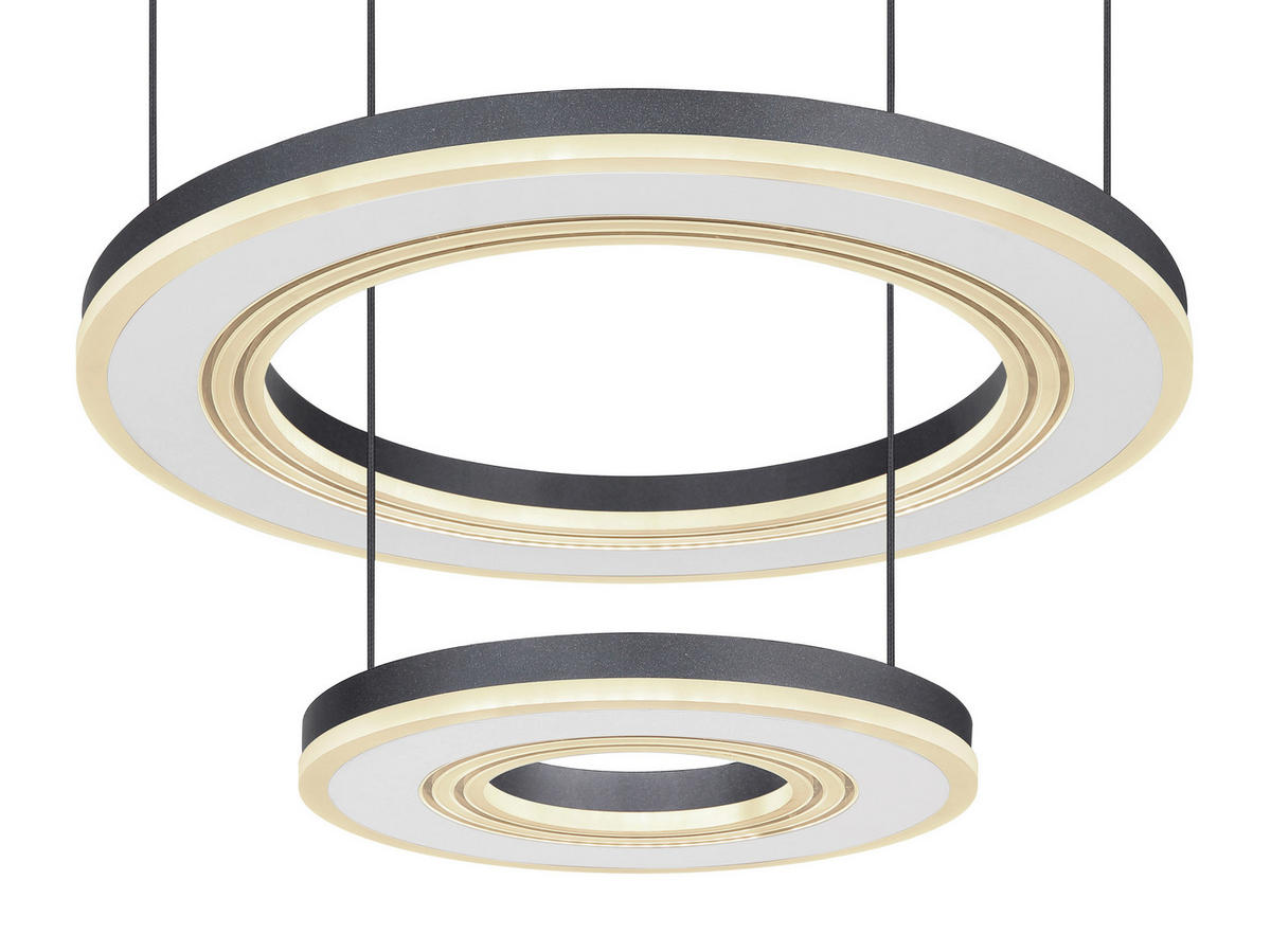 ZÁVESNÉ LED SVIETIDLO, 50/120 cm  - čierna/biela, Design, kov/plast (50/120cm)