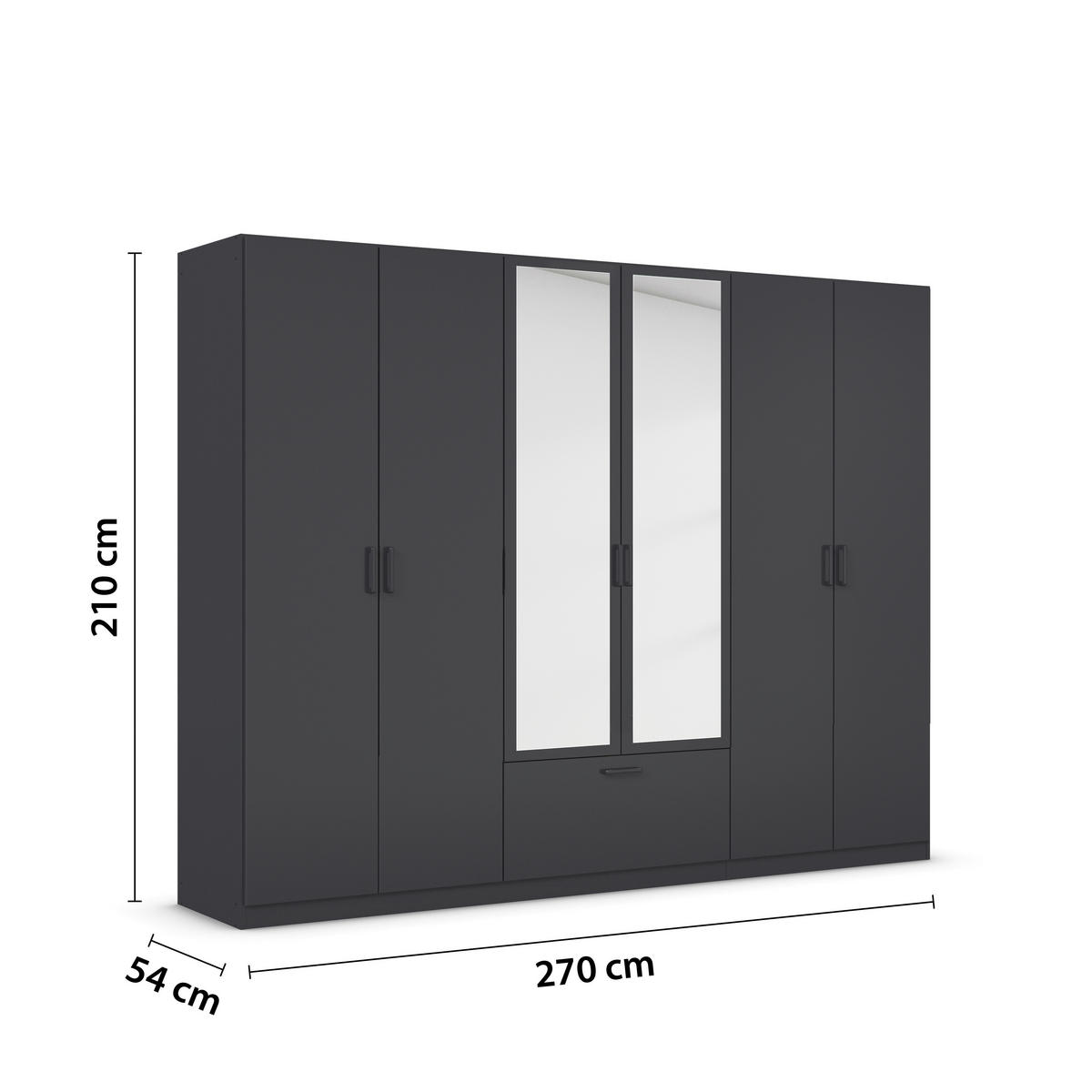 KLEIDERSCHRANK in Grau  - Grau, Basics, Holzwerkstoff/Metall (271/210/54cm) - Boxxx