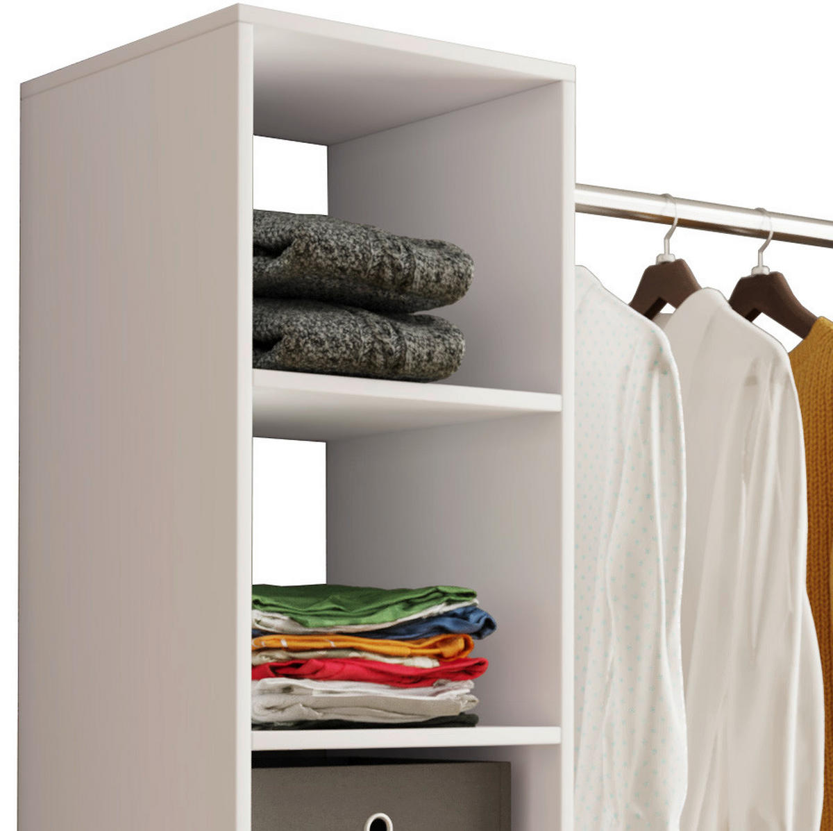 SNEDTAK HYLLA i vit  - vit, Basics, metall/trämaterial (188/194/40cm) - MID.YOU