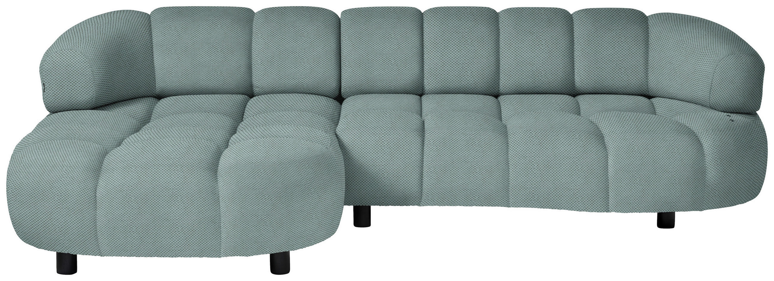 ECKSOFA in Webstoff Mintgrau  - Mintgrau/Schwarz, Design, Holz/Textil (183/284cm) - Welnova