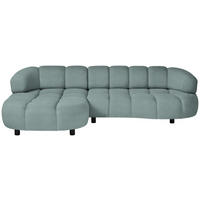 ECKSOFA in Webstoff Mintgrau  - Mintgrau/Schwarz, Design, Holz/Textil (183/284cm) - Welnova