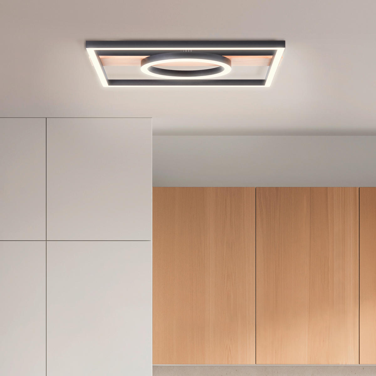 LED-PANEEL - Schwarz/Braun, Design, Holz/Kunststoff (5/42/40cm) - Brilliant