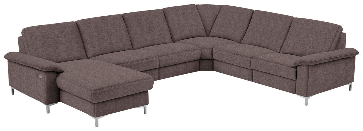 WOHNLANDSCHAFT in Chenille Braun  - Alufarben/Braun, Design, Textil/Metall (170/333/265cm) - Dieter Knoll