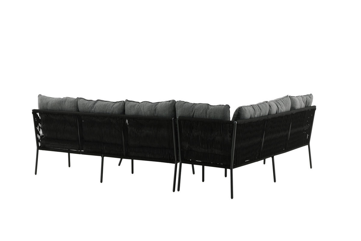 DINING-LOUNGESET 173/196 cm Stahl  - Schwarz, KONVENTIONELL, Metall (173/196cm) - Gardenson