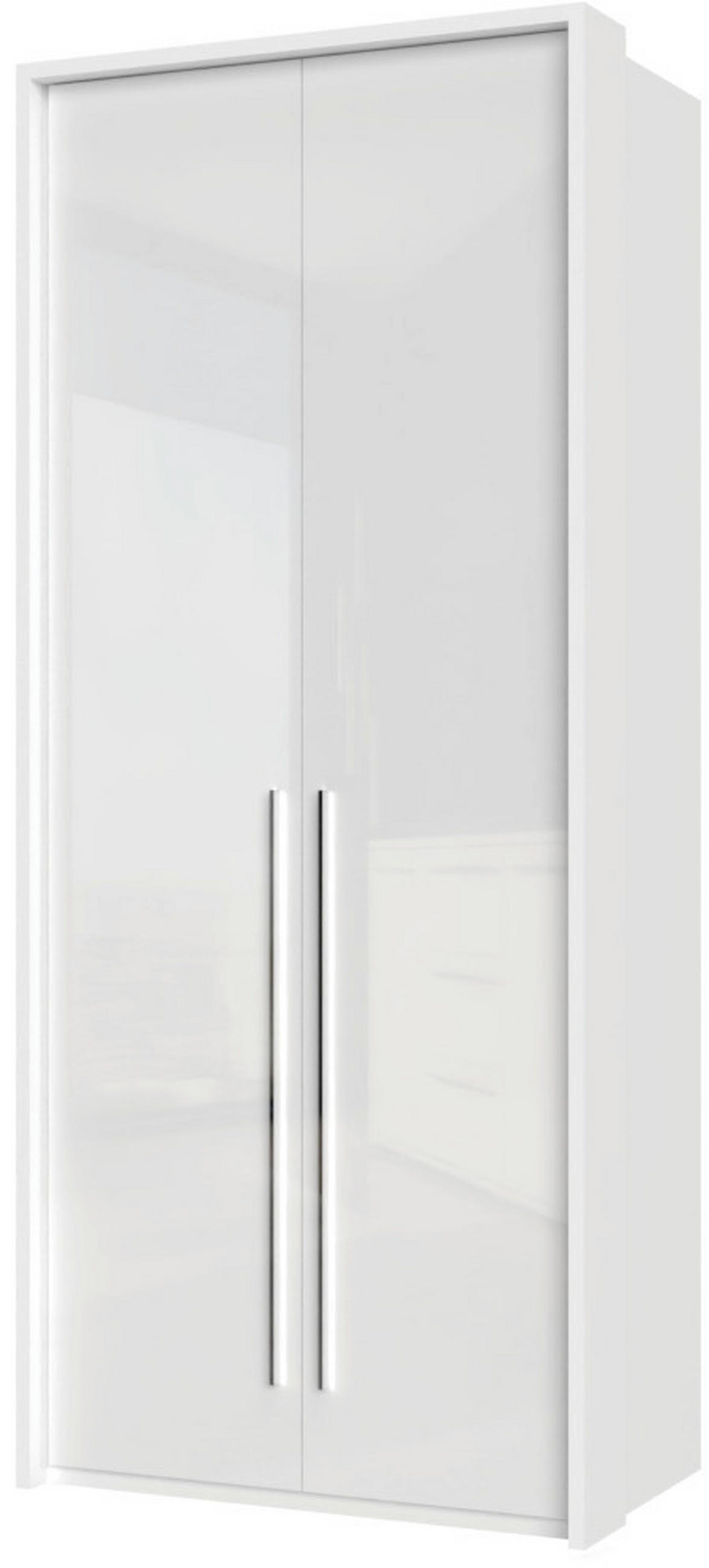 ORMAR SA KLASIČNIM VRATIMA bela visoki sjaj  97/226/60 cm  - bela visoki sjaj/bela, Dizajnerski, pločasti materijal/plastika (97/226/60cm)